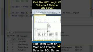 Find the max length of the value in a column #sqlserver 