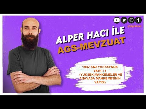 30) Anayasa Hukuku-30  1982 Anayasası'nda Yargı-1   Alper Hacı AGS MEVZUAT 2025