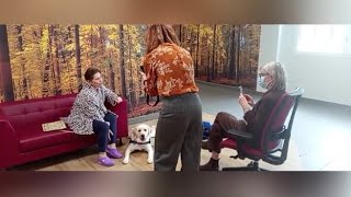 Barbara, ricoverata da settimane, riabbraccia l'amato cane Joy in ospedale