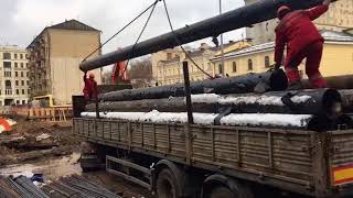 Превью видео: Разгрузка б/у трубы | СтройГеоРесурс