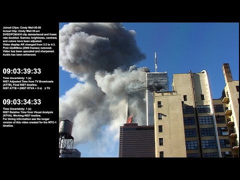 9:02:40am - 9:21:52am / WTC-2 N Face / Raw Video by Cynthia Weil - Part 3B of 6