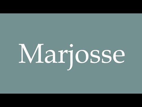 How to Pronounce ''Marjosse'' Correctly in French