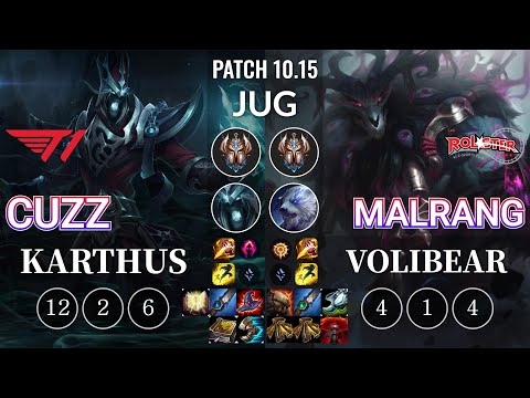 T1 Cuzz Karthus vs KT Malrang Volibear Jungle - KR Patch 10.15