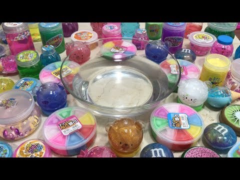 Mixing Store Bought Slime Into Clear Slime - Most Satisfying Videos 3