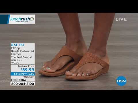 FitFlop Banda Perforated Leather Toe Post Sandal