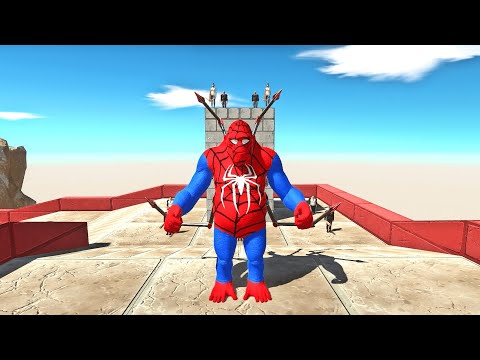 FPS DEATH RUN ISLAND vs SPIDERMAN GORO with ALL WEAPONS & HP Bar - Animal Revolt Battle Simulator