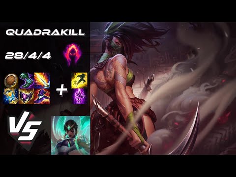 MID Akali vs Karma [QUADRAKILL] - EU Challenger Patch 14.8