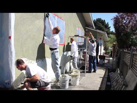Repair bad stucco patches with a new finish. Video