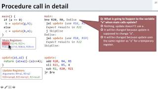 ISA 2.8 MIPS Procedure call in detail (example)