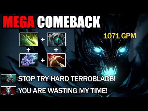 1000 GPM Farm Machine Terrorblade VS Mega Creeps - Impossible Comeback 7.27b Dota 2
