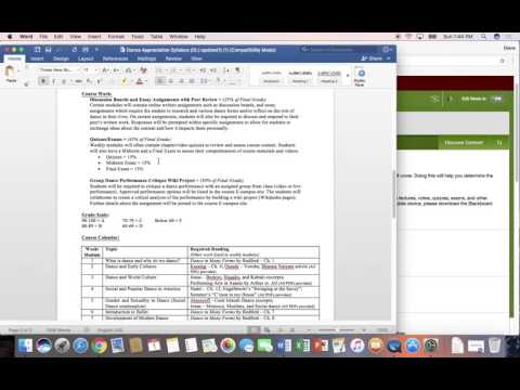 Dance Appreciation - Syllabus Introduction