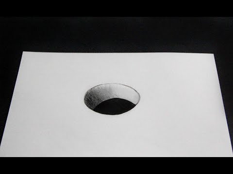 How To Draw 3D Hole for Kids - 3D Trick Art on paper - Easy Anamorphic Illusion