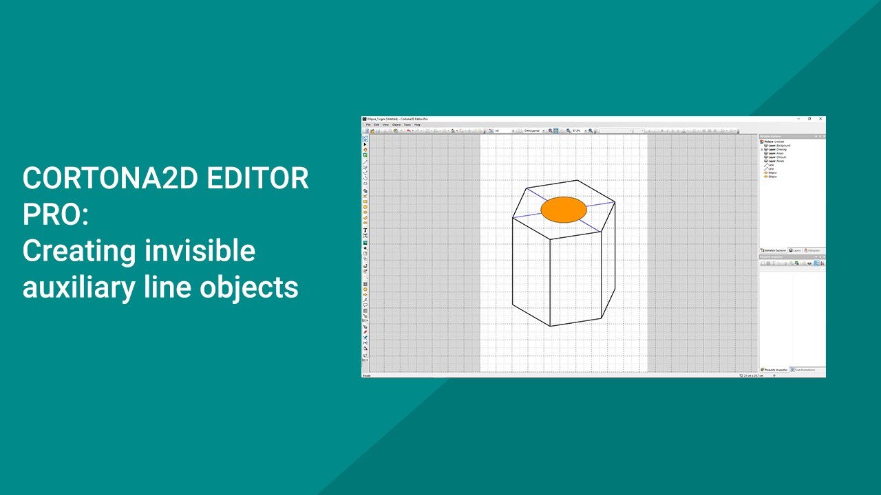 Cortona2D Editor Pro Tutorial: Creating invisible auxiliary line objects