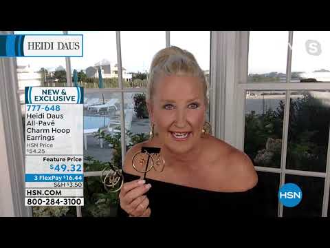 Heidi Daus AllPav Charm Hoop Earrings