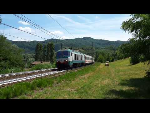 IL SALUTO DELLA E.402B 041 CON CARROZZE IC IN LIVREA SUN A RIGOROSO (AL) 15 - 7 - 2017