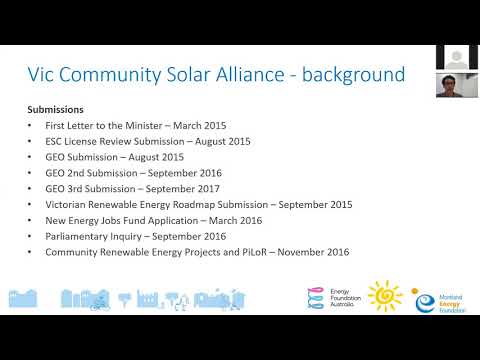 C4CE 2017 Webinar   Victorian Community Solar Alliance and Energy Foundation Australia   17 October