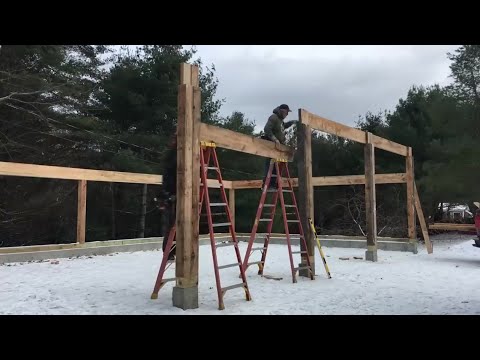 Post Frame Carriage Shed Timelapse Built in 2023