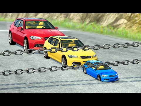Big & Small Cars vs Double Chain ✅ BeamNG.Drive | GipsoCartoon