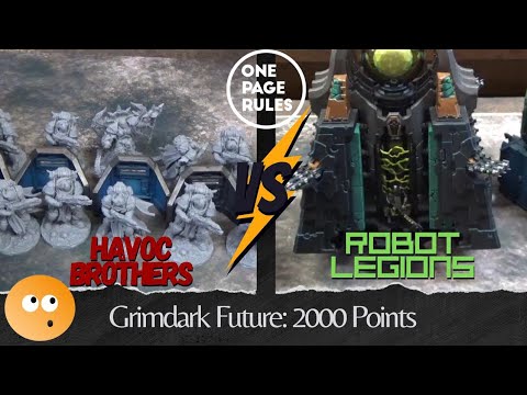 One Pages Rules, 3rd. Ed. Grimdark Future Battle Report: Havoc Brothers v. Robot Legions, 2000 pts.