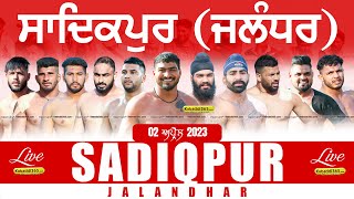 Sadiqpur (Jalandhar) Kabaddi Tournament 02 Apr 2023