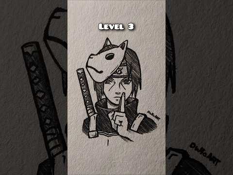 How to draw Itachi in different level #narutoshippuden #itachi #sketch #anime #drawing #animeart #fy