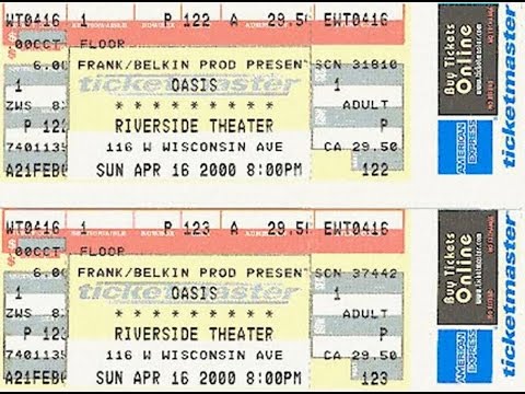 OASIS: Riverside Theatre, Milwaukee,Wisconsin, Usa (16/04/2000)