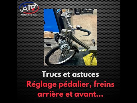 Freins et pédalier d'un Solex