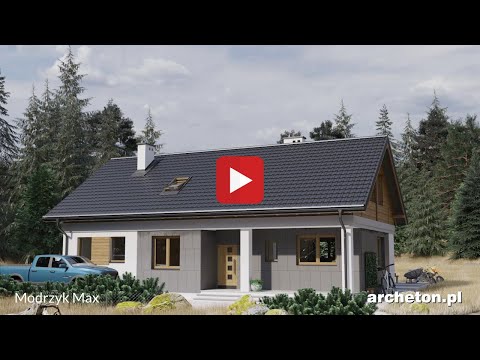 Projekt domu Modrzyk Max - archeton.pl - z poddaszem użytkowym 174,5 m2