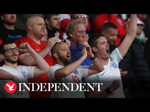 Watch again: Fans arrive at Wembley Stadium for England v Czech Republic game