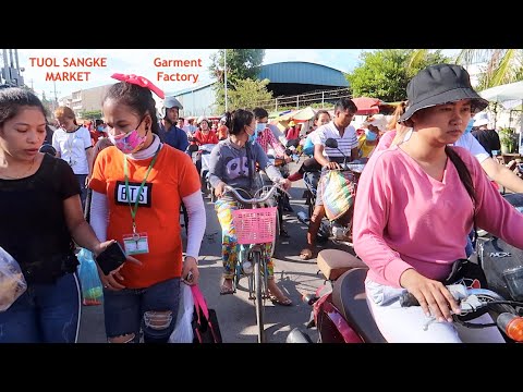 Tuol Sangke Garment Factory Workers After Work