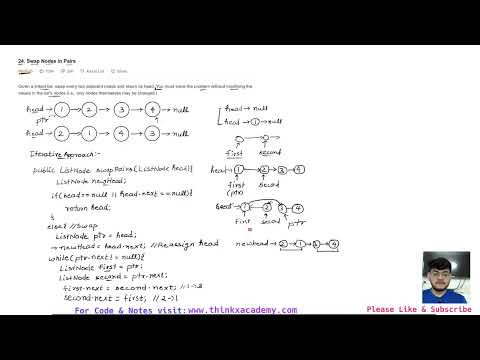 Swap Nodes in Pairs - Facebook Interview Question - LeetCode 24