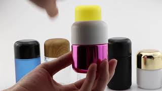 Matte Black Child Resistant Glass Jar With Wood Airtight Lid