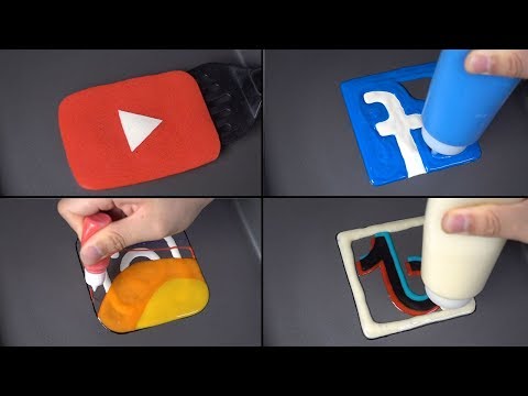 The most famous social media in the world Pancake Art - youtube, facebook, instagram, tiktok