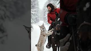 Canadian Lynx Asks a Man to Rescue Her Trapped Cub #shorts