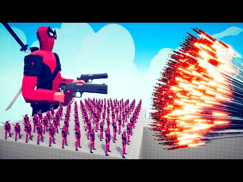 100x DEADPOOL and GIANT DEADPOOL Vs EVERY GODS - Totally Accurate Battle Simulator TABS