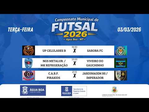 Campeonato Municipal de Futsal 2026 - Água Boa - MT - 03/03/2026