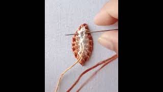 Chain stitch tutorial, Leaf embroidery design, unique style embroidery