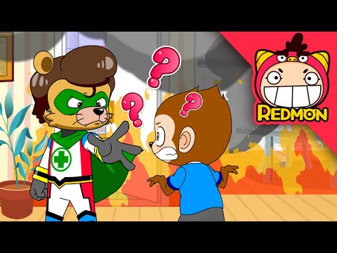 Fire! Fire! | Fire Safety Tips for Kids | Safety Man | 4K Cartoons | REDMON
