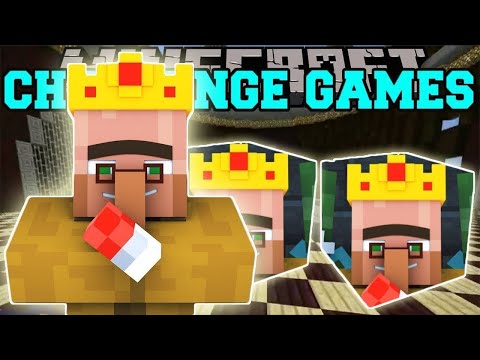 PopularMMOs Pat and Jen Minecraft_ VILLAGER KING CHALLENGE GAMES - Lucky Block Mod-Mini-Game