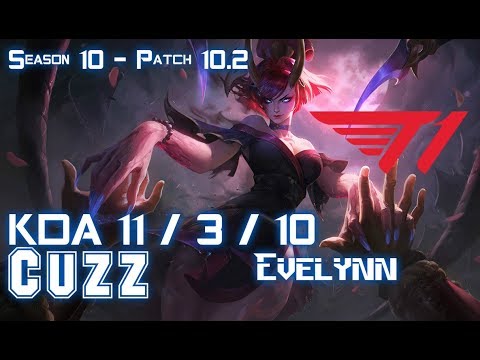 T1 Cuzz EVELYNN vs KAYN Jungle - Patch 10.2 KR Ranked