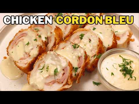 Chicken Cordon Bleu Recipe with White Sauce | No Oven No Toothpick