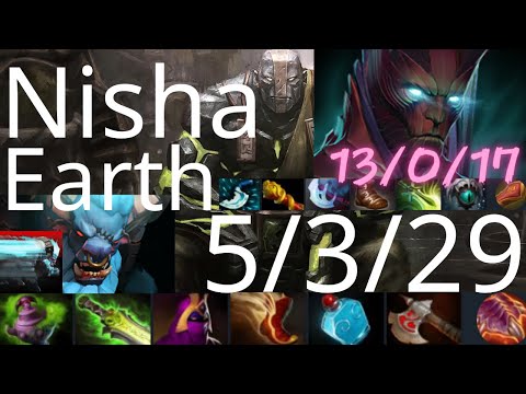 Nisha Earth Spirit vs Slardar, Ember Spirit, Broodmother - Rolling Boulder, Charge of Dark - dota2
