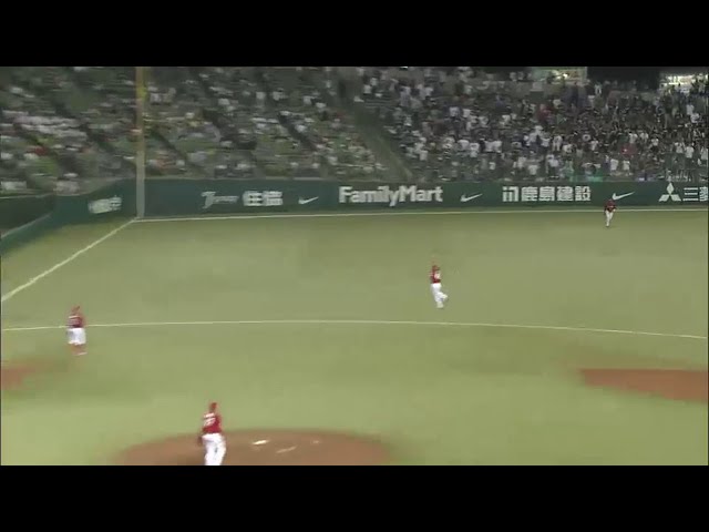 7回裏 カープ・木村 ジャンピングキャッチ!! ファインプレー!! 2014/6/12 L-C