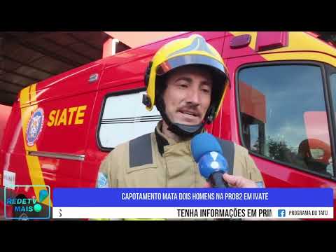 Capotamento mata dois homens na PR-082, em Ivaté