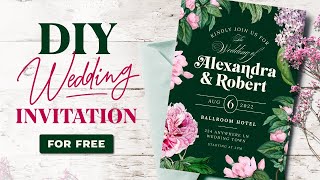 Easy DIY Floral Wedding Invitation Card for Free