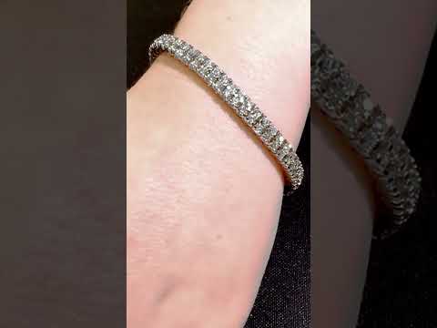14K White Gold Double Row Tennis Bracelet, 6.00ct TDW. Ref. 330-1220
