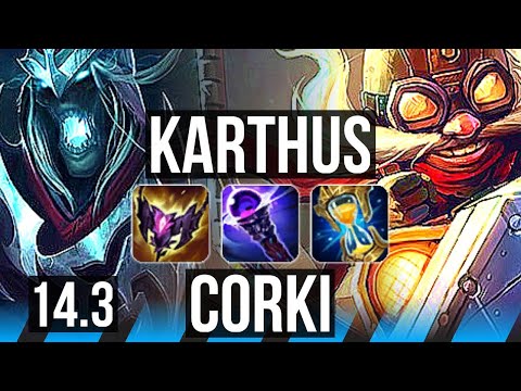 KARTHUS vs CORKI (MID) | 6 solo kills, 500+ games, Godlike | BR Master | 14.3