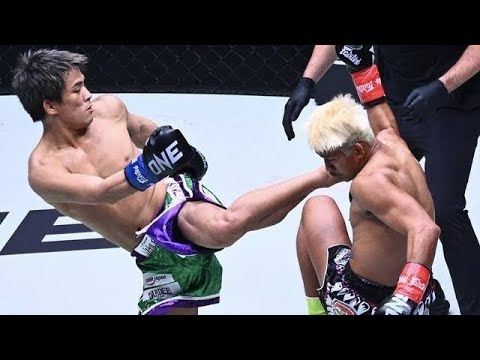 「与座優貴、渾身のローで巨星を崩す🔥驚愕の3度転倒#ONEChampionship #与座優貴 #スーパーレック #キックボクシング