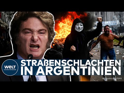 ARGENTINIEN: "Gummigeschosse und Tränengas" Große Proteste gegen Sparkurs von Präsident Javier Milei