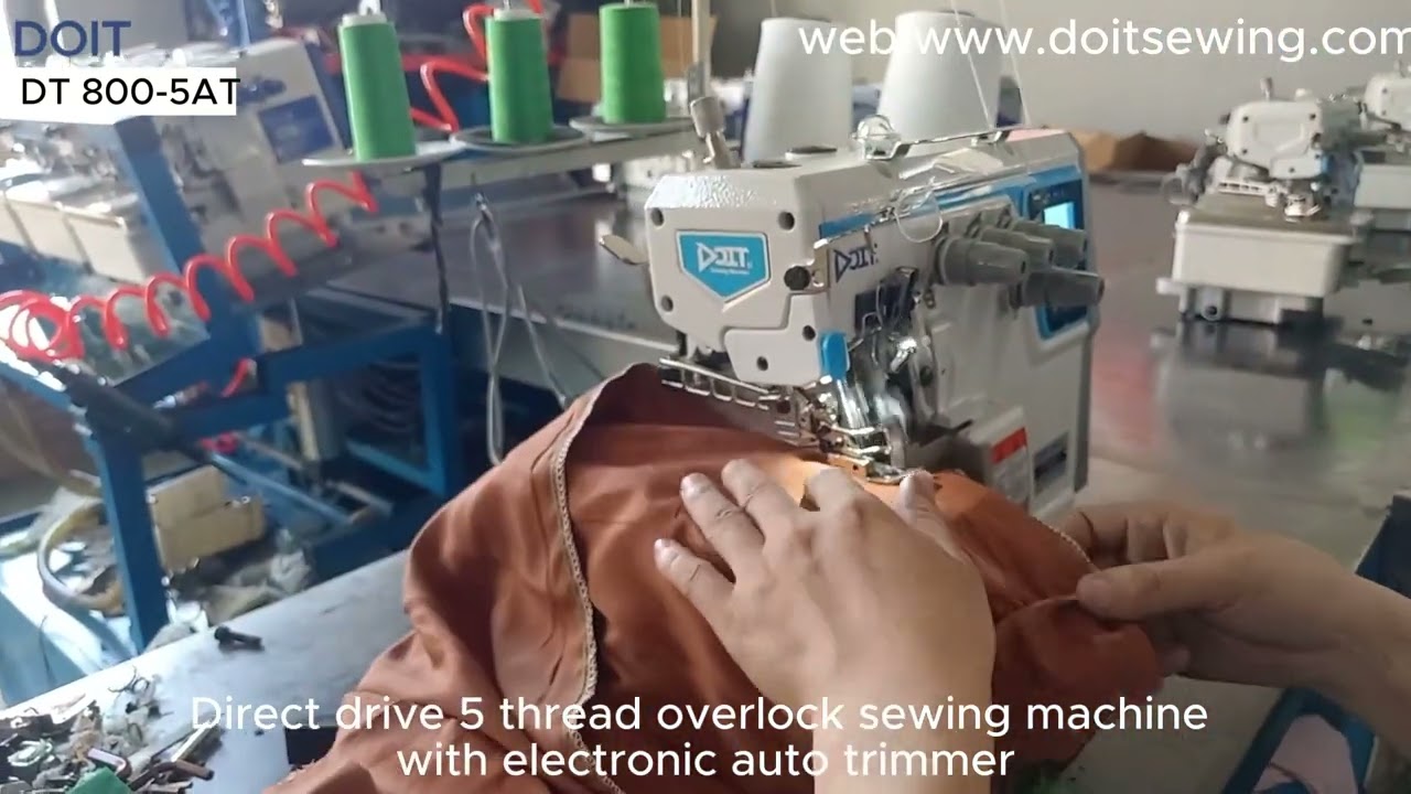 DT 800 5AT direct drive 5 thread overlock sewing machine with electronic auto trimmer